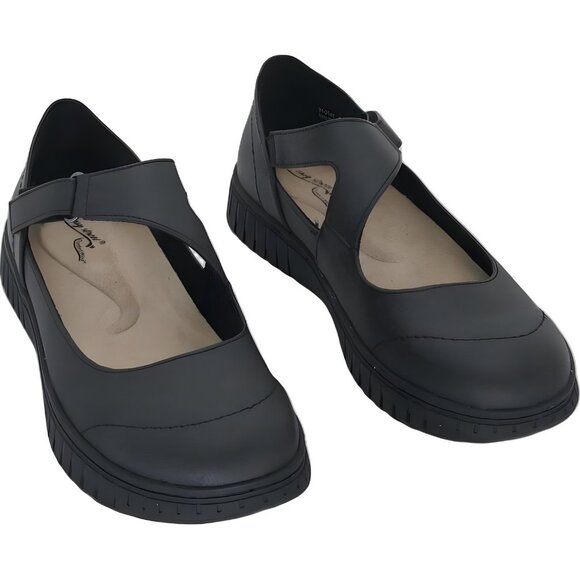 Easy Street Joyful Mary Jane Shoes Black - Women's Size 8 Medium Vegan Leather - Picture 1 of 8